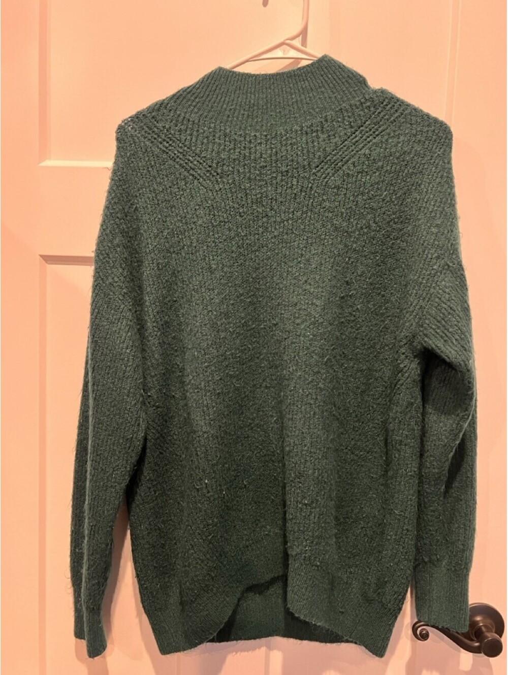 Express Womens XS Forest Green Crewneck Knit Sweater Pullover